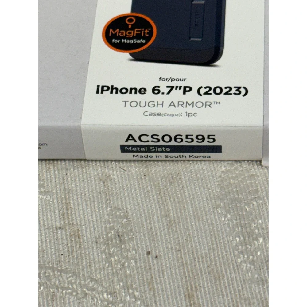 Spigen Tough Armor MagFit iPhone 15 Pro Max Case Metal Slate Kickstand ACS06595